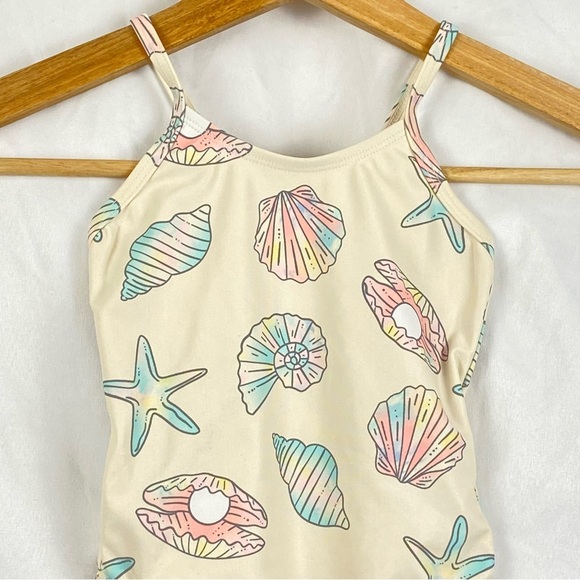 Old Navy Baby Girl Seashell Starfish Print One Piece Swimsuit Size 18-24 Months - Picture 3 of 16